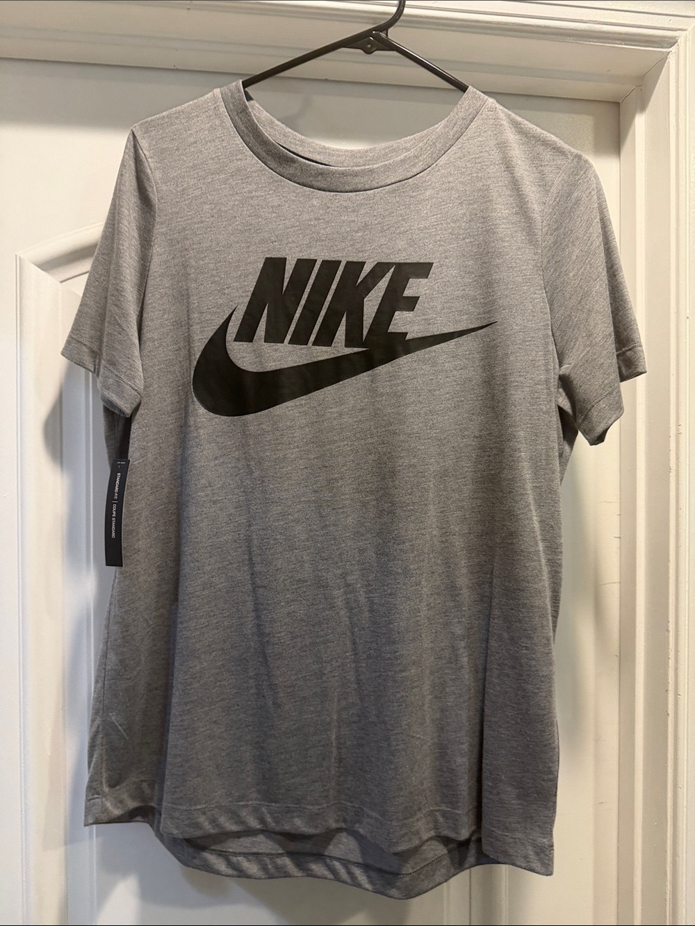 Nike Gray Crewneck Tee with Black Logo - Brand New!